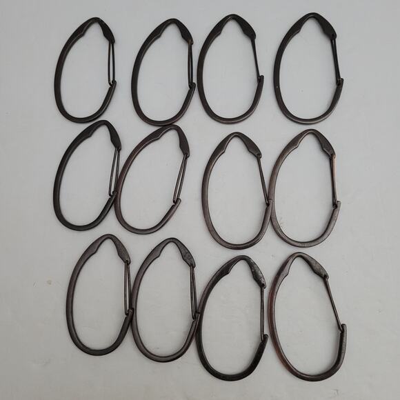 Stylish Metal Shower Curtain Hooks - Set of 12 - Picture 6 of 8